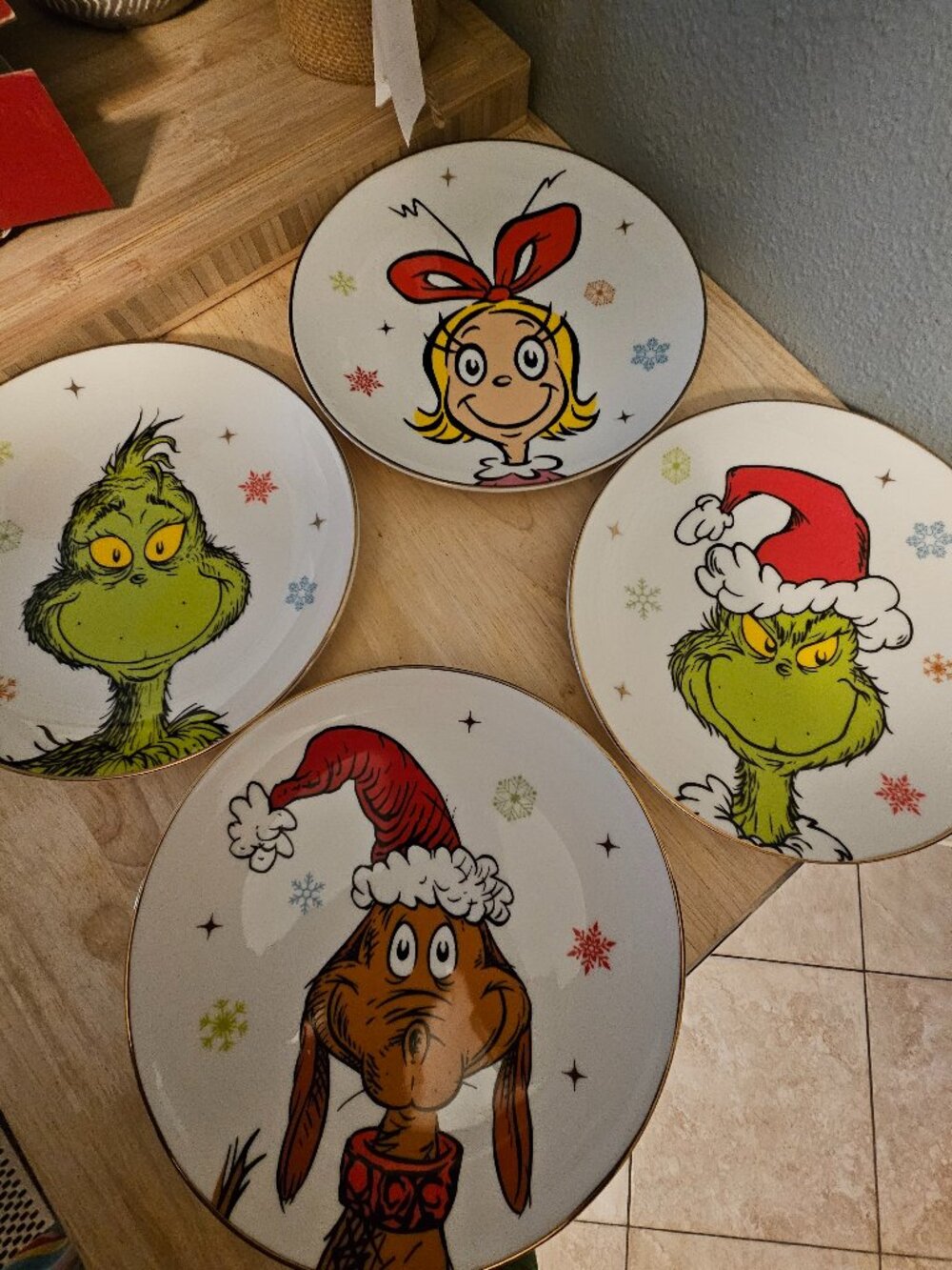Merry Grinchmas Accent Plates Set of 4